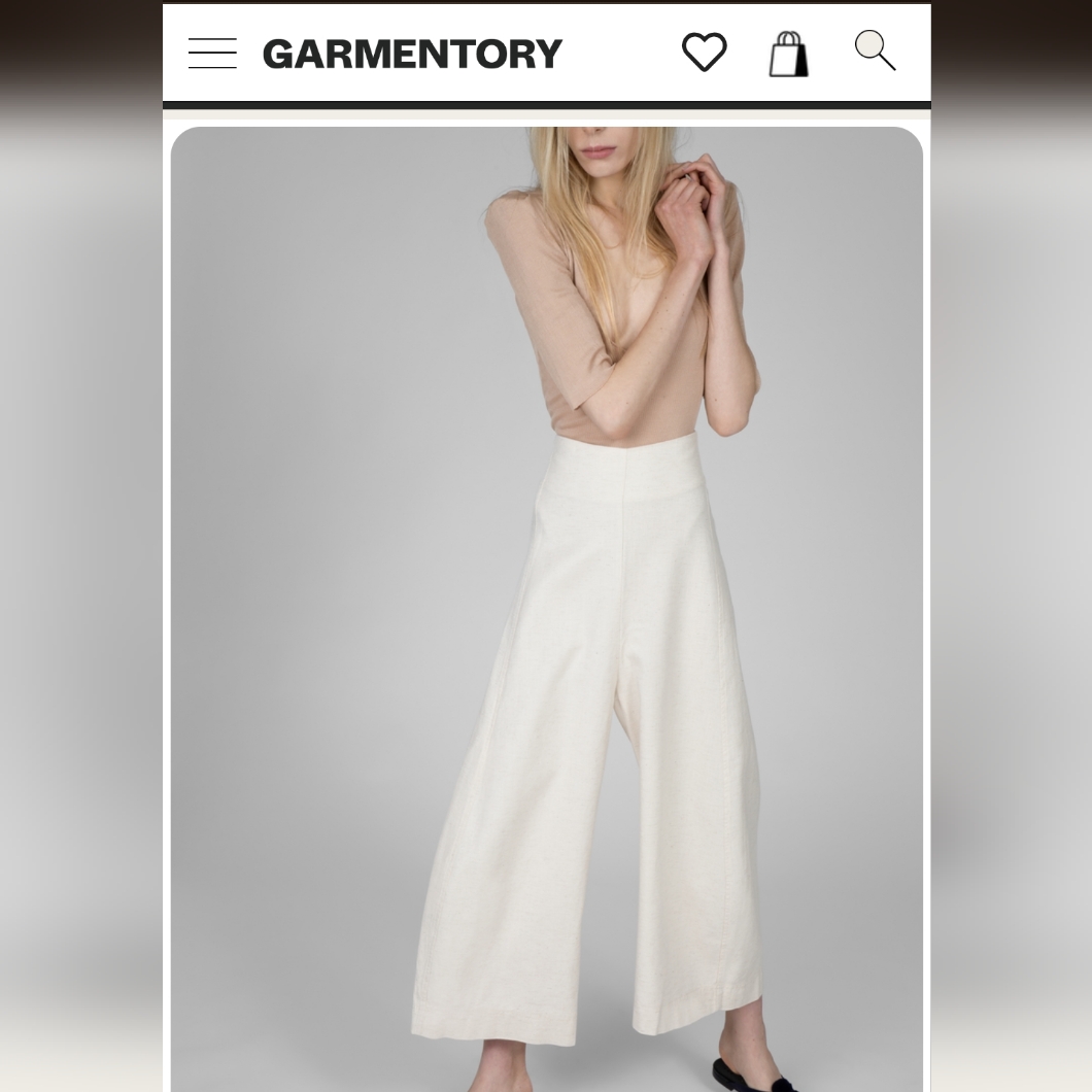 Wide Leg High-Rise Culotte Pants In Cream